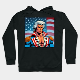 Founding Bro: George Washington with American Flag Hoodie